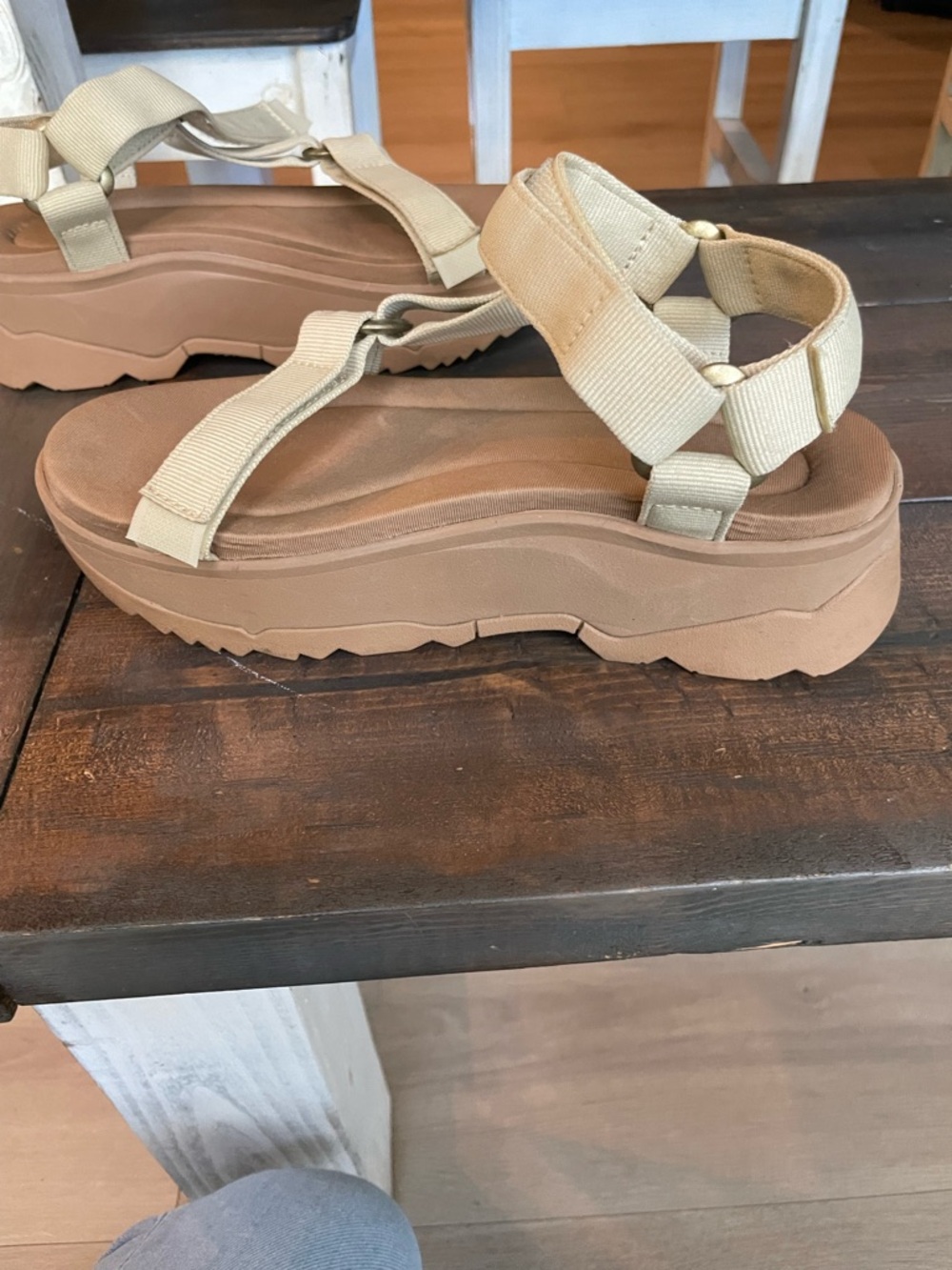 TEVA Women Jadito Platform Memory Foam Comfort Sandal 6 Tan Outdoor Festival - Picture 9 of 12